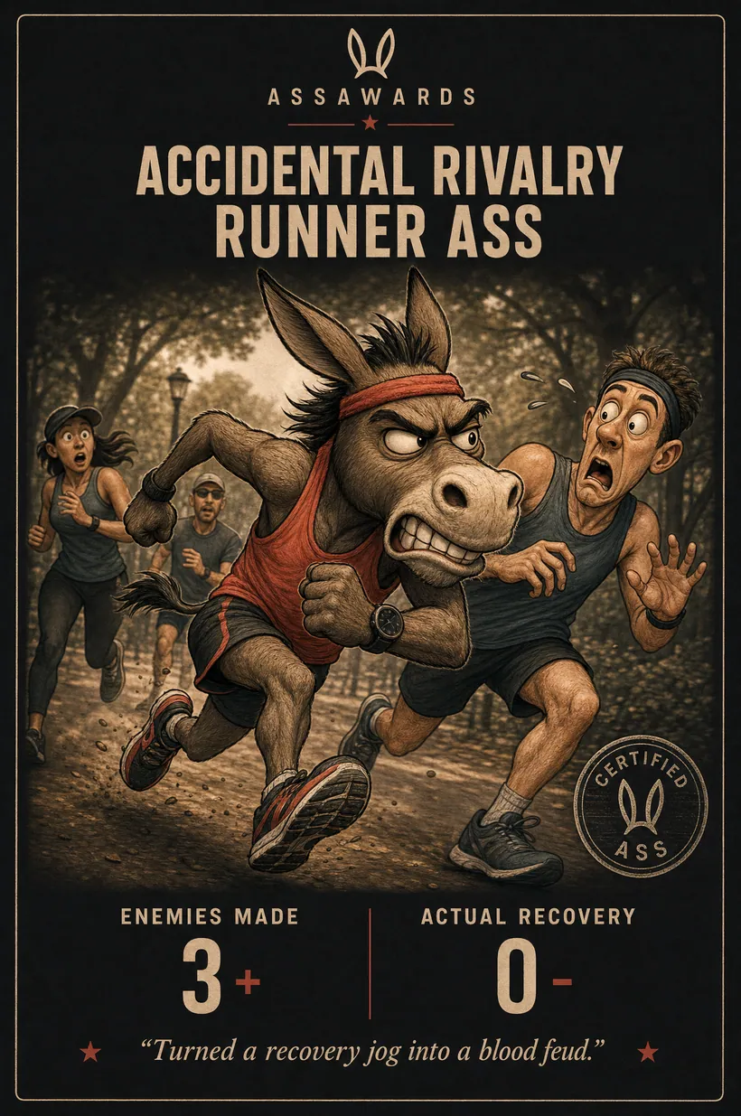 Accidental Rivalry Runner Ass certified ass award title card