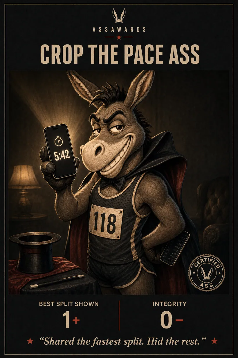 Crop the Pace Ass certified ass award title card
