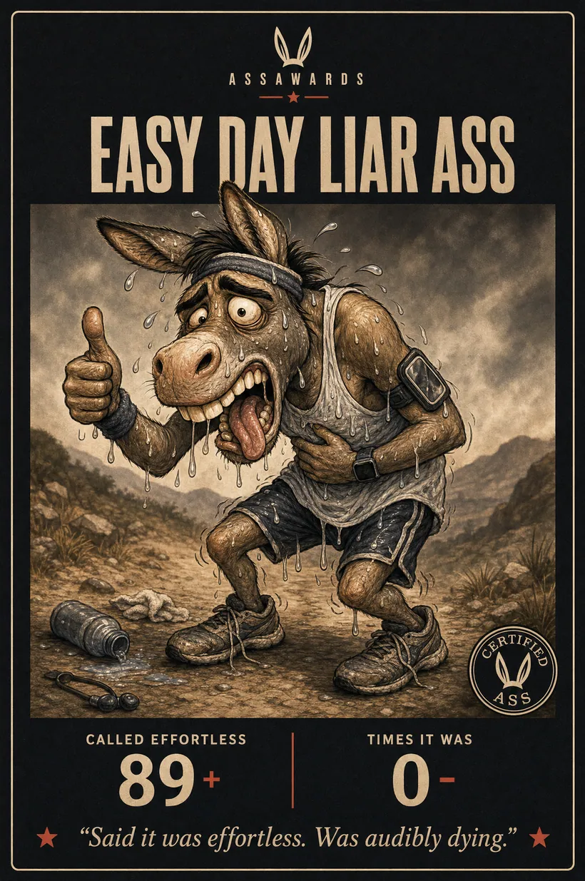 Easy Day Liar Ass certified ass award title card