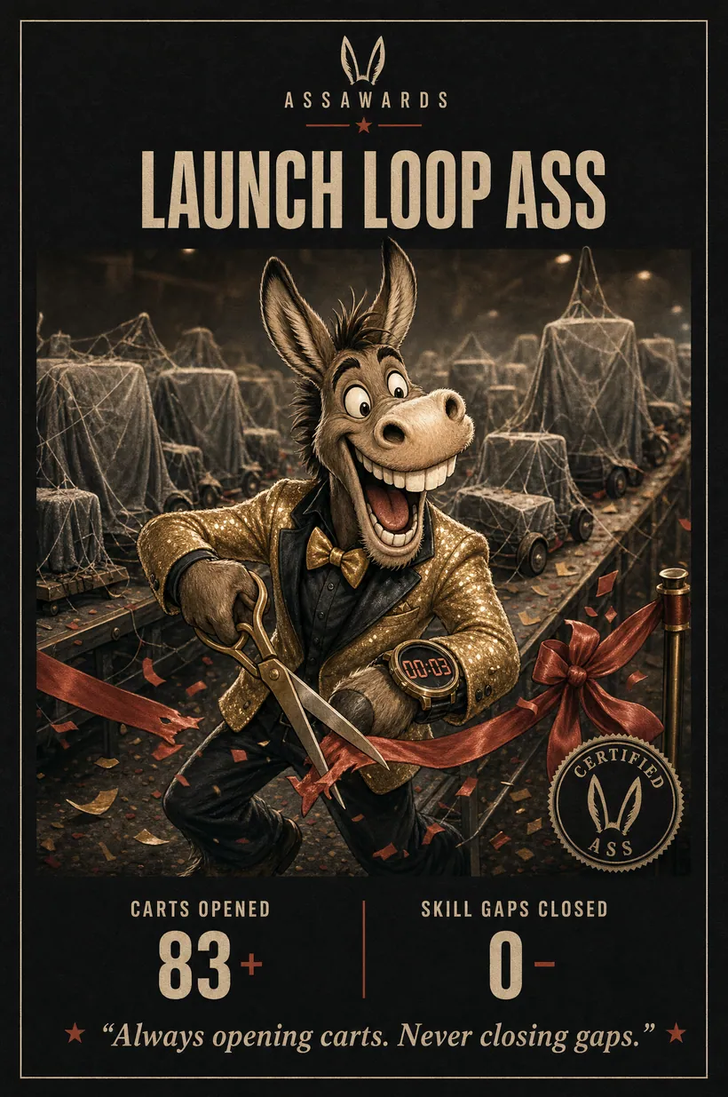 Launch Loop Ass certified ass award title card