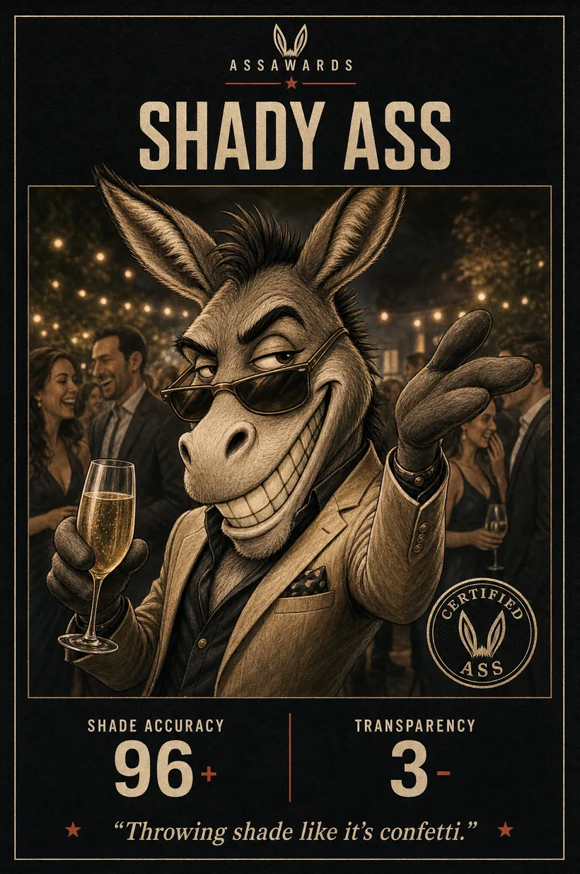 Shady Ass certified ass award title card